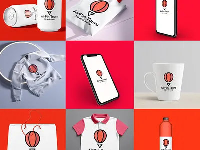 AirPin Tours: Minimalist Brand Identity & Logo Design branding business corporate creative design flat logo graphic design illustration logo vector