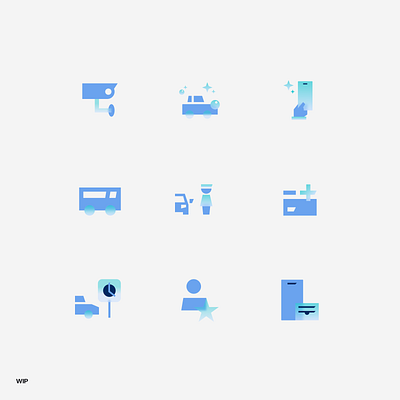 Parking iconography app illustration ui website