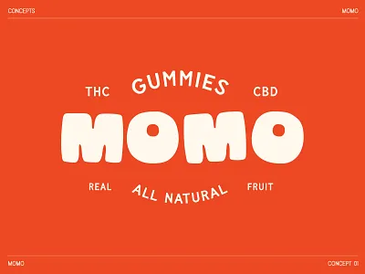 Concepts for All Natural Gummies - Momo brand brand design brand identity branding display font font design food brand identity food branding graphic design hand drawn hand drawn logo hand lettering identity identity brand logo logo design restaurant identity type type specimen typeface