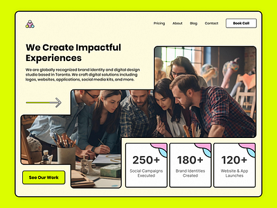 NeuBrutalism Website UI brutalism brutalist character concept ui creative devdock graphic design hero ui landing page minimal neobrutalism neubrutalism people trend ui uiux ux web page website