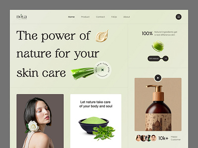 Nova ✦ Skincare Product Website Design graphic design interface landing page product service startup ui ux web website
