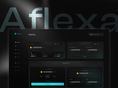 Aflexa - Crypto Staking DApp design landingpage ui ux web3 webdesign