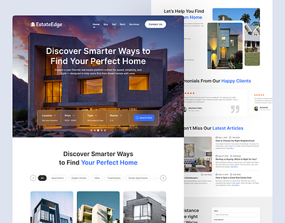 Real Estate Website Design landing page landing page ui landing page ui deign real estate real estate app real estate design real estate landing page real estate ui real estate web design real estate website real estate website design real estate website ui ui ui design uiux uiuxdesign ux website ui design