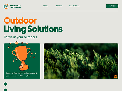 Outdoor Solutions Website animation app art branding color design graphic design illustration landing page landscaping logo outdoor typography ui ui design ux ux design vector visual design web design