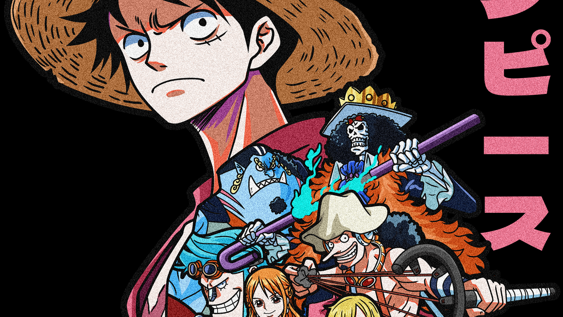 One Piece Crew anime anime poster anime tshirt design drawing fanart fujiwara08 graphic design illustration one piece photoshop retro tshirt