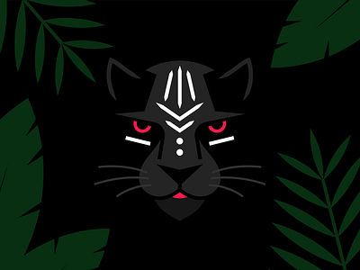 Big Cats big cat black dark flat illustration jungle panther vector