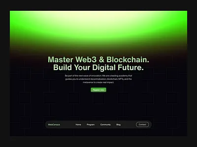 MetaCampus - Hero Section branding graphic design hero design landing page modern web ui web design