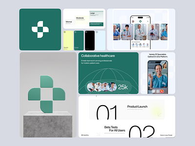 Telemedicine Branding Bento Board bento bento board bento board design brand identity branding health healthcare healthtech medical company medicine online appointment online consultation online medicine saas telehealth telehealth branding telemedicine telemedicine branding ui ux visual identity