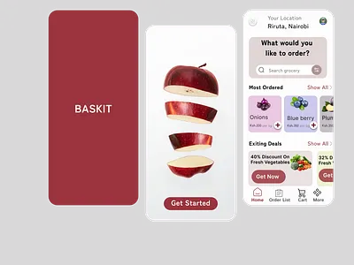 Baskit—Minimalist Grocery Delivery App Concept app design ui ux