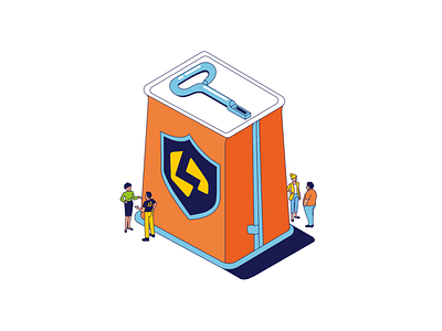 Lambert groupe ambiant character colours design fagostudio illustration isometric people texture