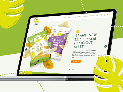 Artisan Tropic - Website Redesign cassava ecommerce icons illustration plantain shopify snacks web design web development