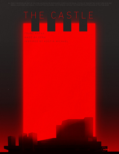 the castle anxiety brutalism castle dark graphic design kafka literature rectangle red