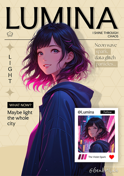 LUMINA CHARACTER POSTER art character poster design gameart graphic design illustration poster ui