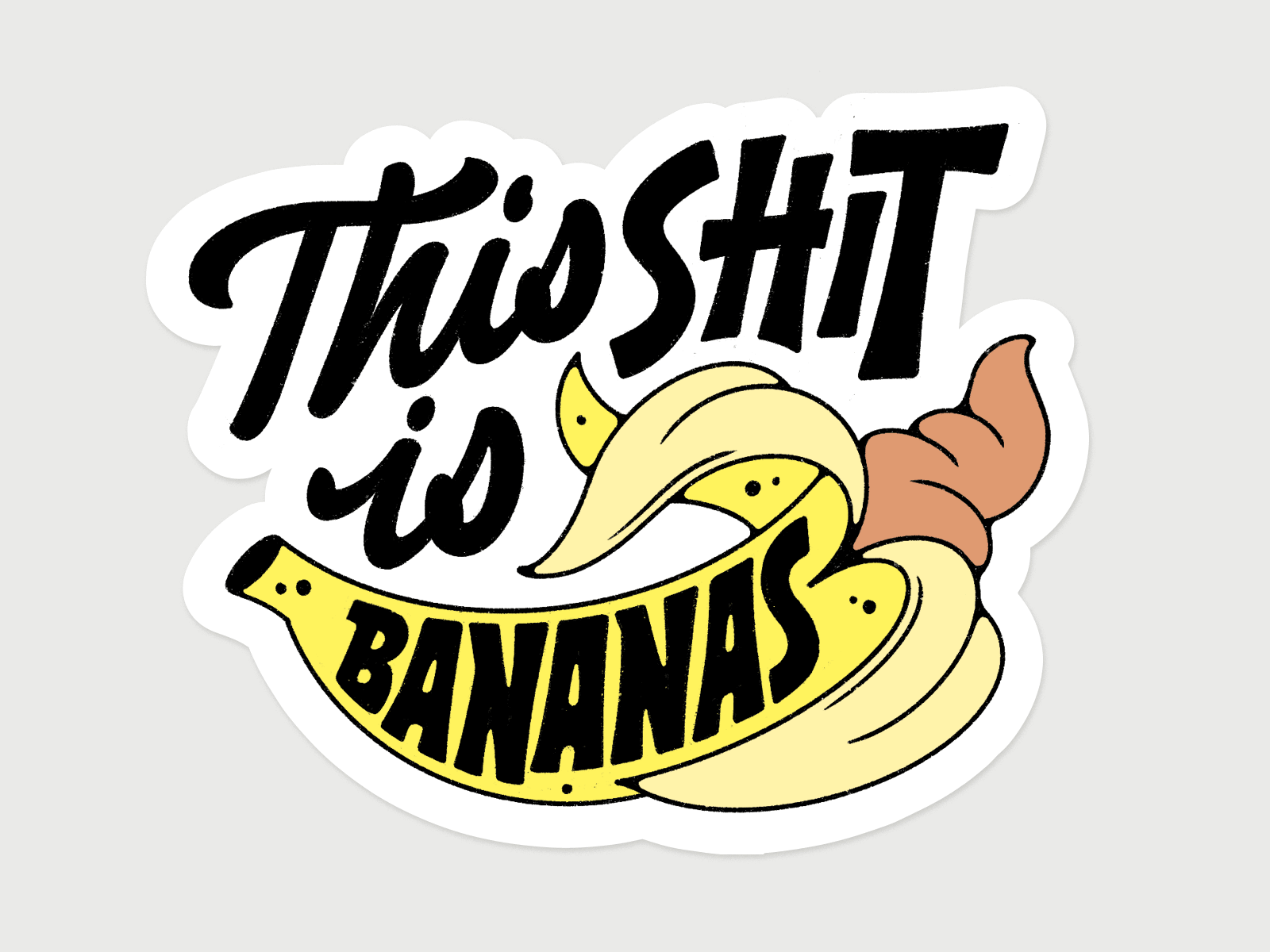 This Shit Is Bananas – ball marker concept calligraphy design illustration lettering print sketch typography