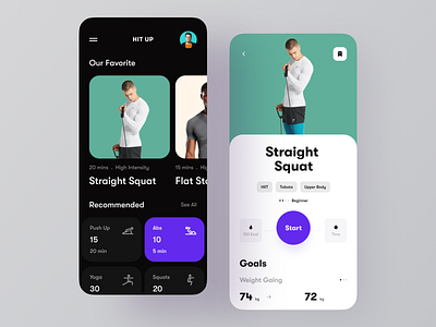 Workout App UI cgm design ehr exercise fitness gym health home screen ios medecine minimal app mobile ui modern app monitor phr running sports sugar ui ux