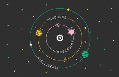 Unbounce Conversion Intelligence ai brand conversion digital illustration intelligence logo marketing planets smart space unbounce universe