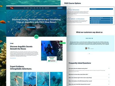 Scuba Shack - Underwater Diving Web Design design graphic design ui ux web website