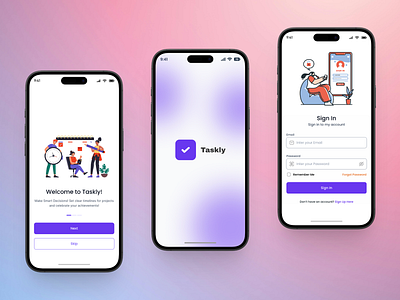Taskly - HR Management & Task Management - Login & Onboarding. business tools clean ui dashboard ui employee management enterprise software hr management login page minimal design modern ui onboarding product design productivity project management saas task management uiux user experience user interface web app workflow