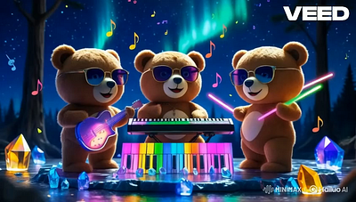 Dancing Bears: A Fantasy Stage by AI 3danimation aiart aiinspiration aiwhimsy animation bearband bearlicious colorfulreels creativeai cuteanimals dancingbears digitalcreativity fantasystage graphic design instaart joyinmotion magicalmoments reelsofinstagram