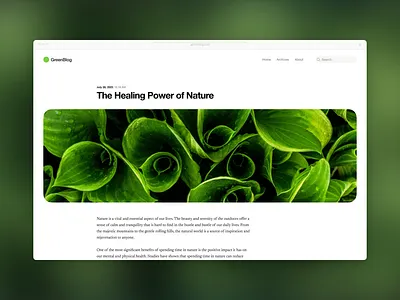GreenBlog blog design editorial figma sketch ui