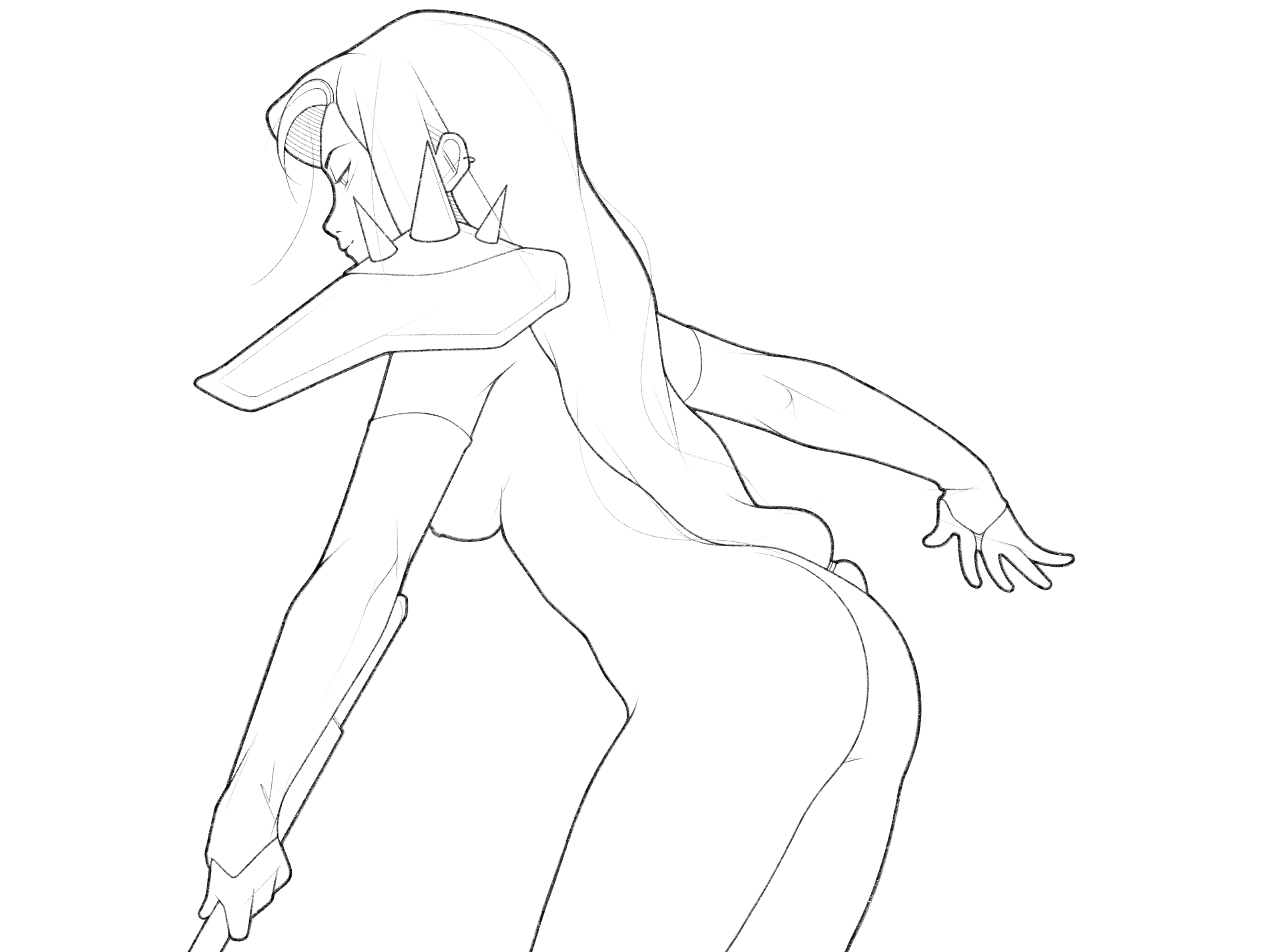 warrior armor black and white character character design comic details drawing illustration line minimal monochrome pencil procreate simple sword warrior