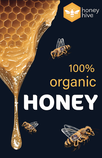 Honey Hive - Promotional Posters brand identity branding case study design graphic design illustrator logo posters procreate promotional posters typography