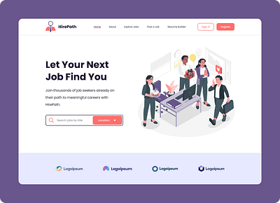 Job Finder Homepage UI Design animation branding dark mode graphic design homepage landing page logo ui uiux design vizora