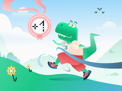 Banner for anniversary of work in the company banner branding card design fresh graphic design illustration nature trex