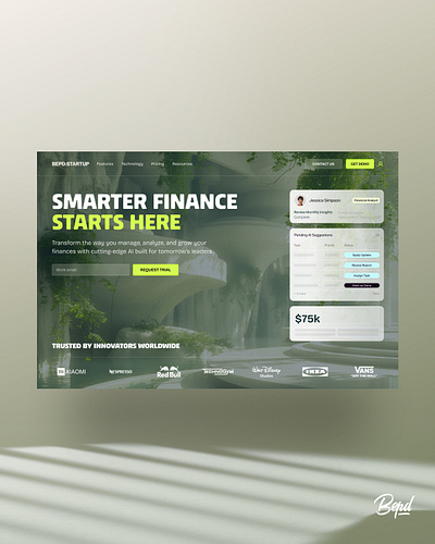 Fintech Startup Website - UI Design Exploration ai website financial fintech fintech website landing page startup portfolio website product website startup startup ui design startup website tech website web design web development website