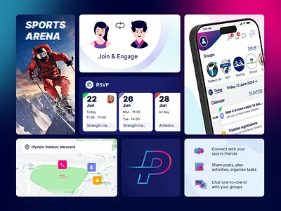 Puls app bento branding design system mobile product sports ui ux