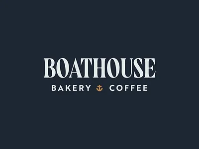 Boathouse Bakery & Coffee anchor bakery boathouse brand branding coffee identity logo logotype serif water wave
