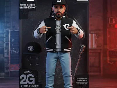Here's a 3D concept cover I created for rapper 2G’s album 3d ai art graphic design