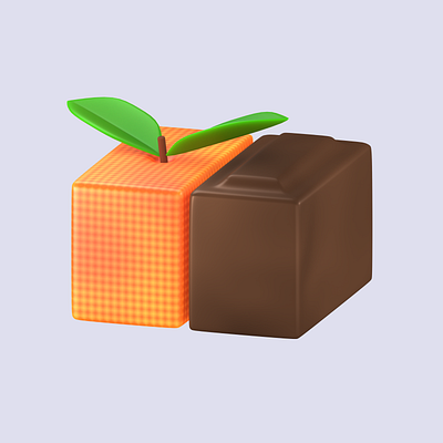 Mochiya - Chocolate Orange 3d art artist artwork blender chocolate cute design graphic design ice cream illustration japanese mochi orange packaging render