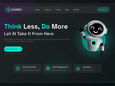 CogniQ – AI Assistant Landing Page Concept ai ai assistant landing page ai landing page ai ui ux concept design figma landing landing page persian ui ui design ui ux ui ux design ui website uiux website website design