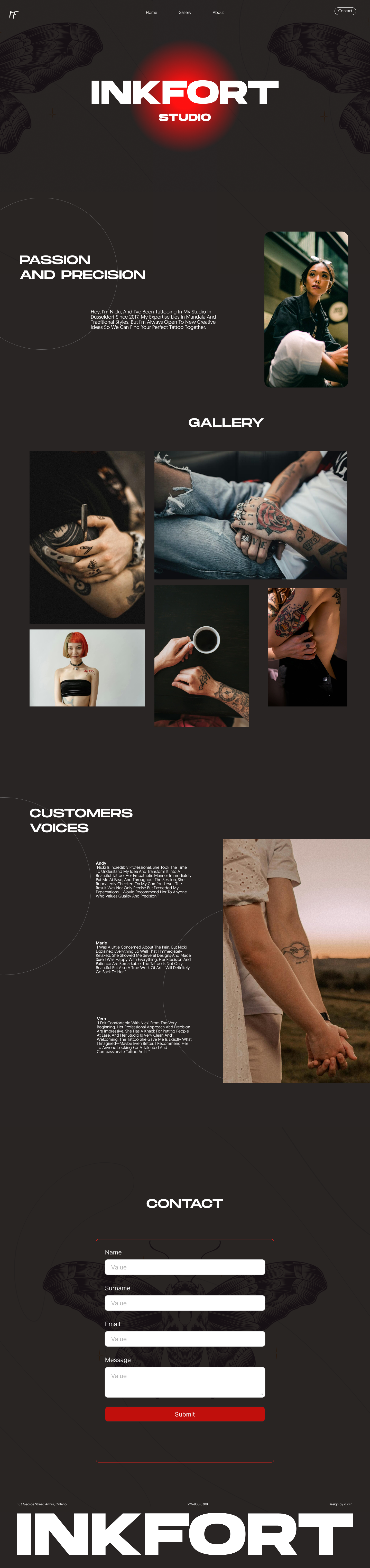 Web Design For Tattoo Studio graphic design ui web design