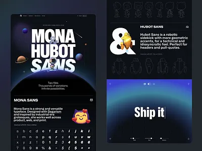 Mona Sans page font layout microsite mona space typeface web design website