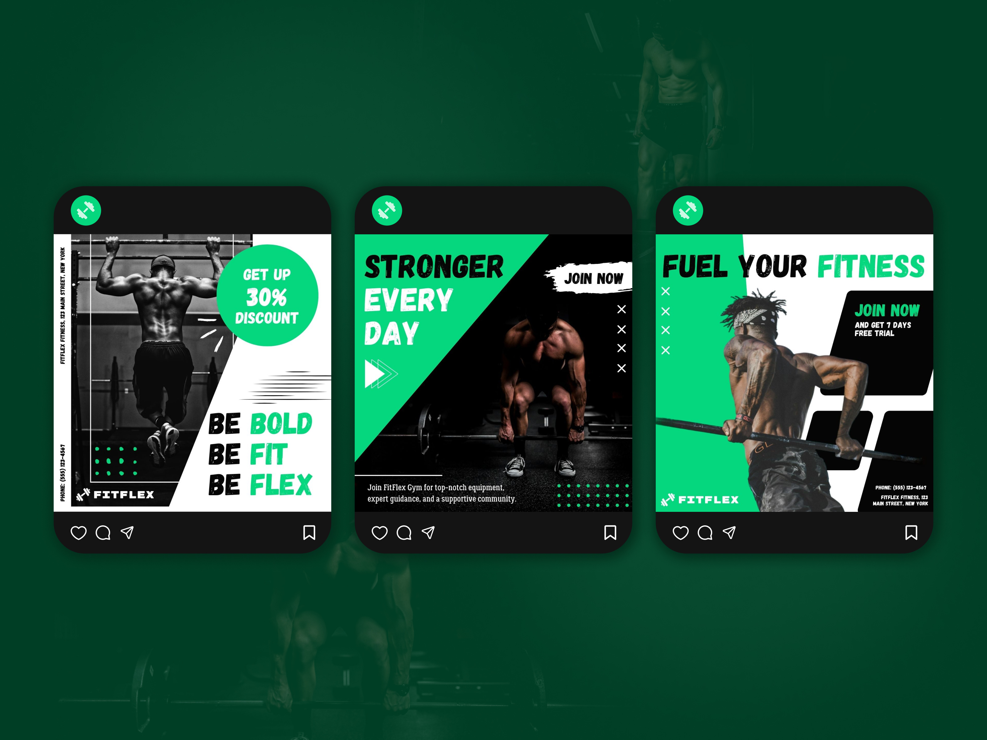 Example of Social Media Posts Design - Fitness