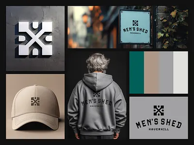 Men's Shed Haverhill - Branding Concept Logo Design branding charity design graphic design illustration logo mens support group mental health mockup vector