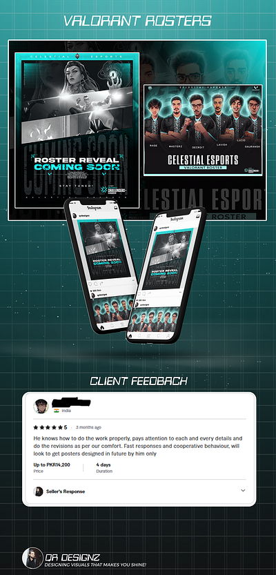 Valorant Rosters for Client On Fiverr esports posters graphic design poster roster social media design valorant rosters