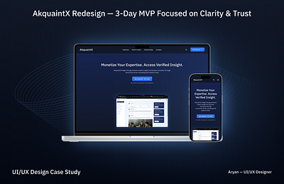 AkquaintX Redesign - (UI/UX Case Study) design figma illustration ui ux web design