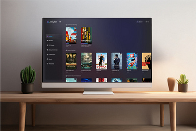 Jellyfin TV UI proposal animation application graphic design jellyfin plex tv ui