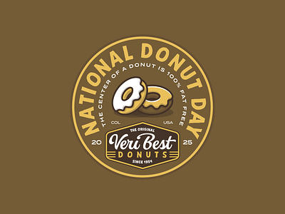 National Donut Day '25! badge brand branding design donuts graphic design heyo! illustration lettering logo national donut day veribest