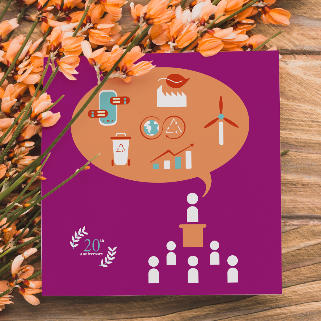 20th Anniversary of Corporate Social Responsability anniversary illustration postcard vector