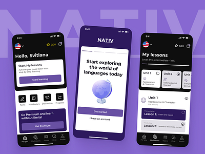 Nativ - Education Mobile App app education mobile app ui uiix designe ux