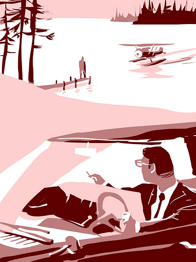 Michael Meister goes pink! art car conceptual editorial illustration landscape magazine pink plane