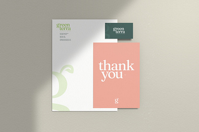 Green Terra Solutions business stationery fraunces green green design leaf design logo design logo designer serif font stationery stationery design terra