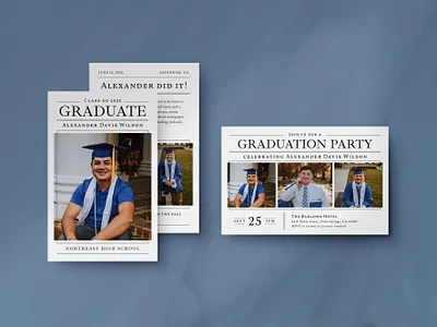 Graduation / Editorial graphic design invitation typography