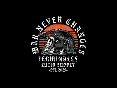 WAR NEVER CHANGES army artwork design graphic design ill illustration logo nvgs skull tactical tshirt vector war