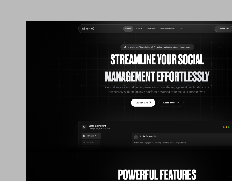 Threads Web-site Redesign dashboard graphic design ui ux website