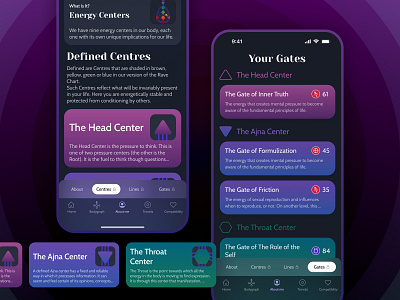 Human Design: Energy and Gates Mobile Design app colors dark design graphic design human ios mobile mode personality